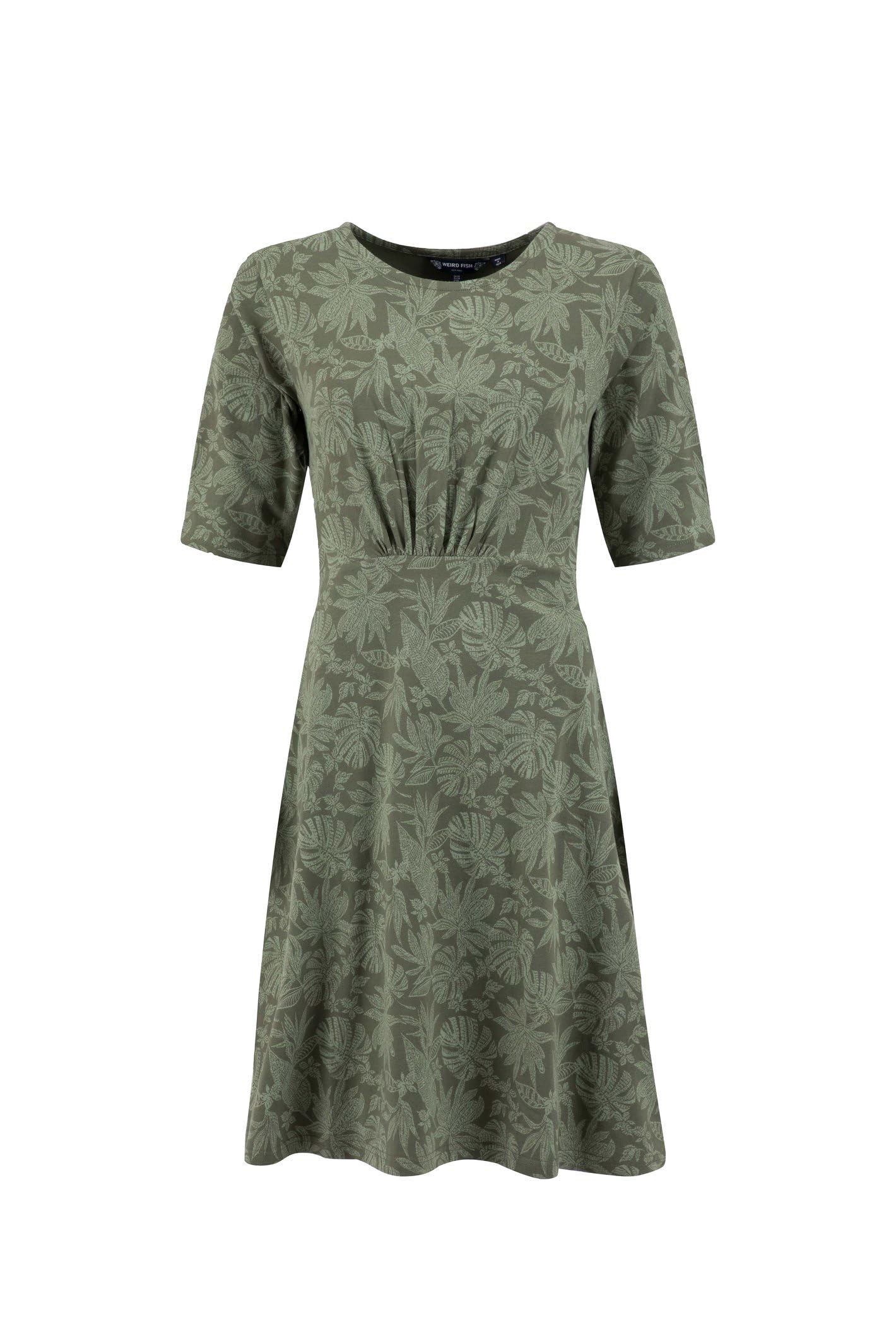 Weird Fish Women's Olive Cassandra Jersey Swing Dress Size 16