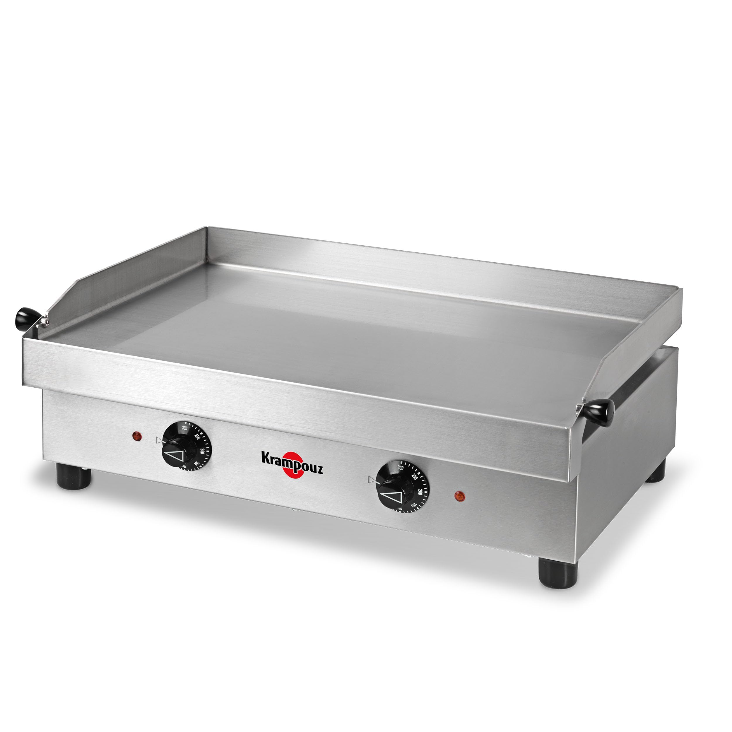KRAMPOUZ - Plancha eléctrica Samba - Placa de cocción de acero inoxidable de 54 x 33 cm - 2.500 vatios - 2 zonas de cocción - 2 termostatos hasta 300 °C - Limpieza fácil - Fabricada en Francia