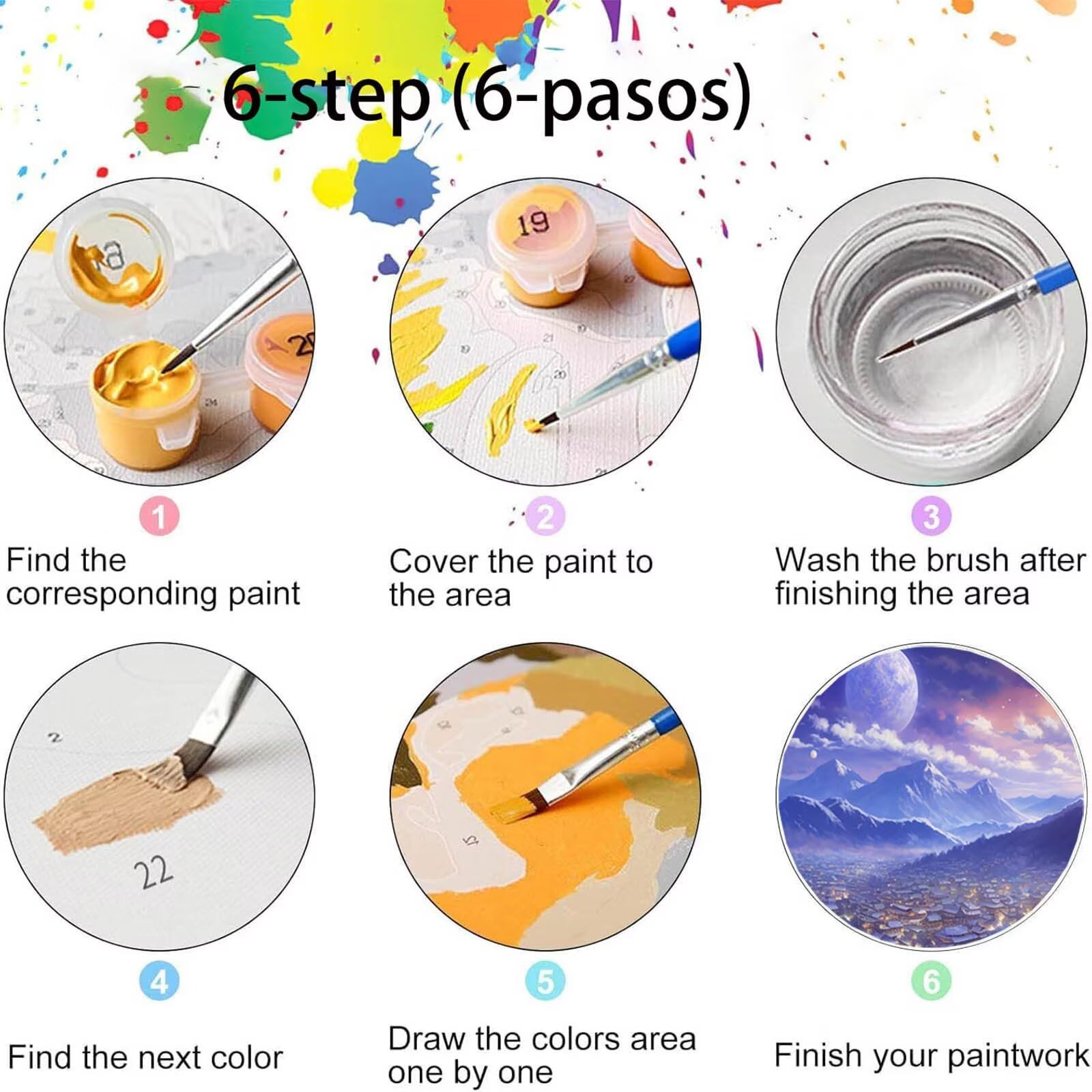 DIY Malen nach Zahlen Erwachsene Stadt Malen nach Zahlen ab 7 jahre Mädchen Berg Kreativ set für Erwachsene mit Leinwand Acrylfarben set und Pinsel, Bastelset zum Bemalen für Wanddeko 100X200cm 9w-T-E