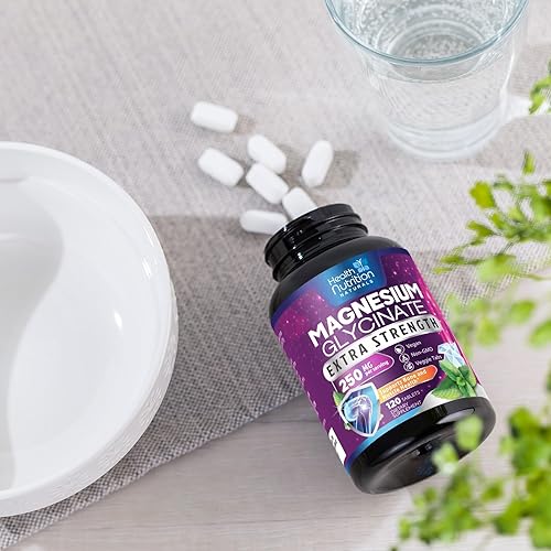 Vista 16 de Glicinato de magnesio 250 mg – 100% magnesio quelado para una máxima absorción – Apoyo para el sueño, músculos, nervios, hueso y corazón apoyo