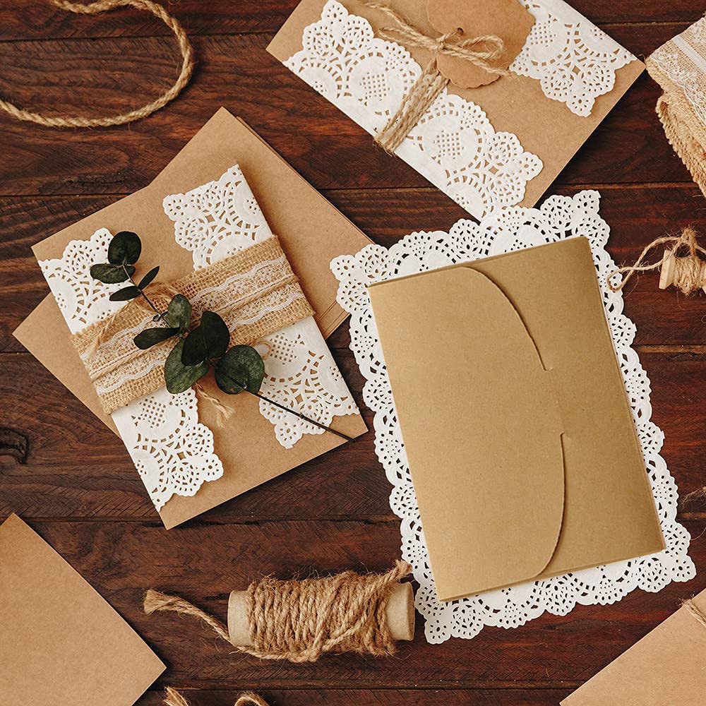 Youery 50 Pack Mini Envelopes, (16 x 10.5 cm) Gift Card Envelopes, Kraft Envelope Pockets for Money Invitation, Gift, Brown - Image 4