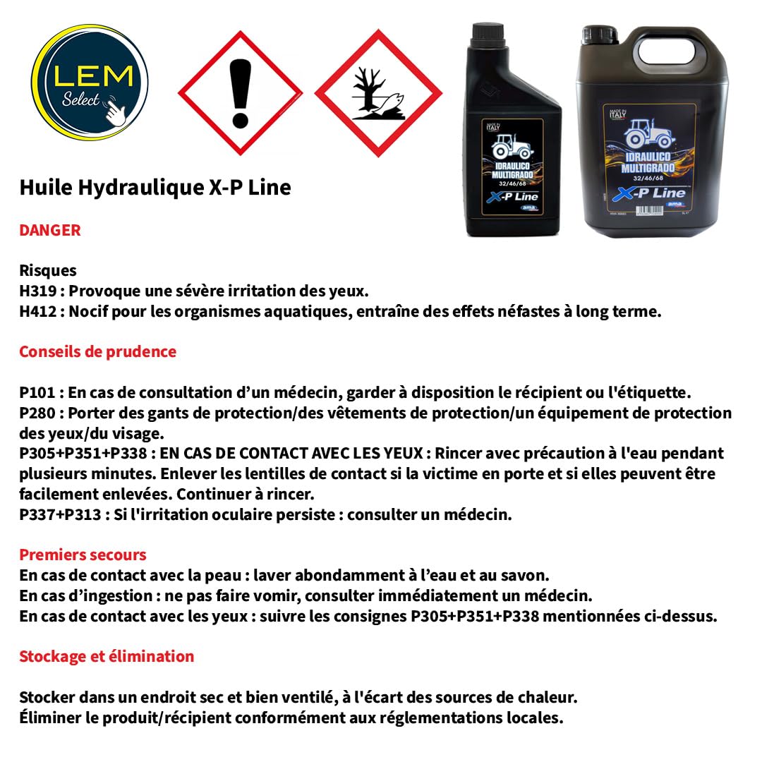Huile hydraulique X-P Line multigrade 32/46/68 - Bidon de 5L