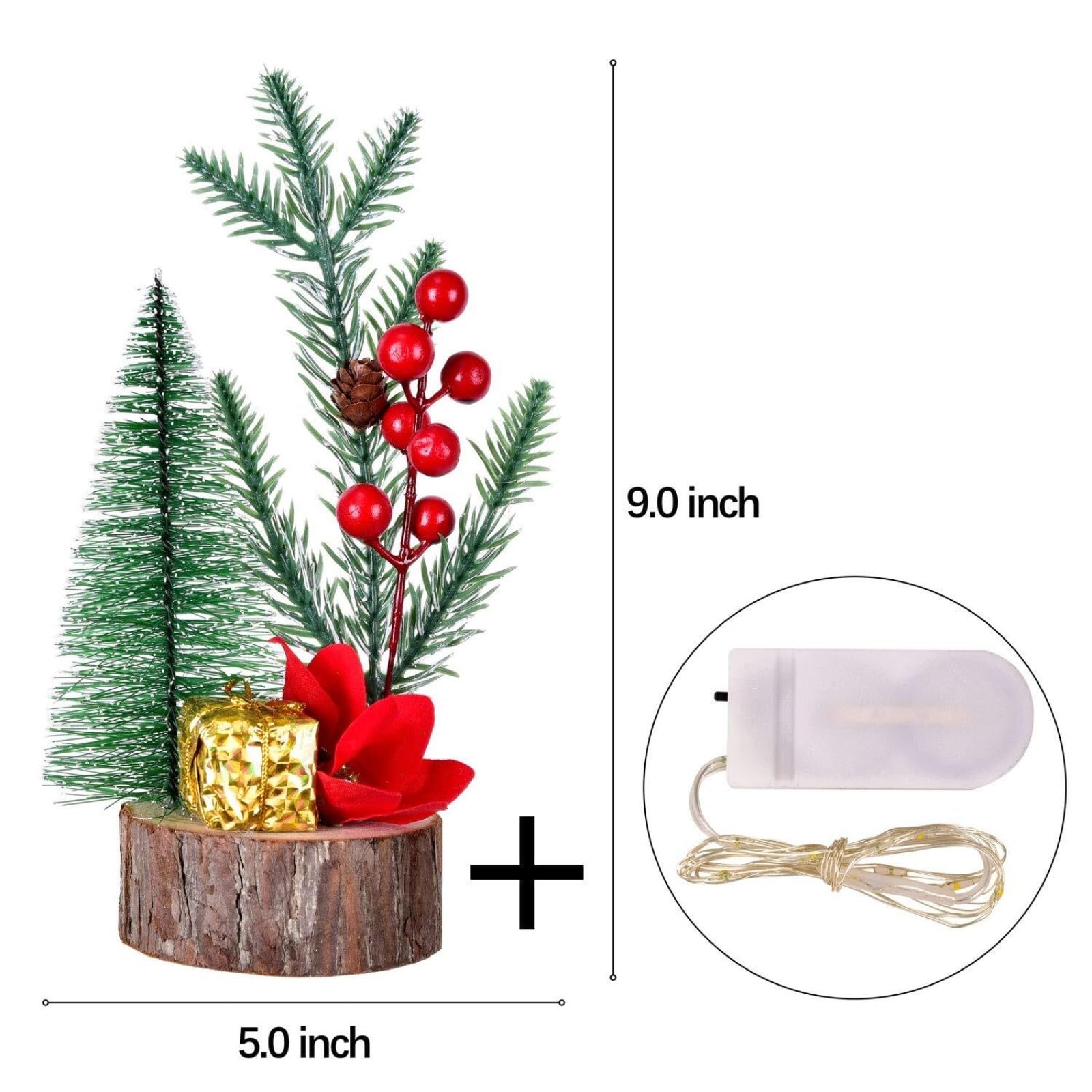 Choinka 1,8 m 23 cm doniczkowa mini choinka PET/drewniana, bez świateł, sosna stołowa na Boże Narodzenie, ozdoba na biurko, dekoracje świąteczne
