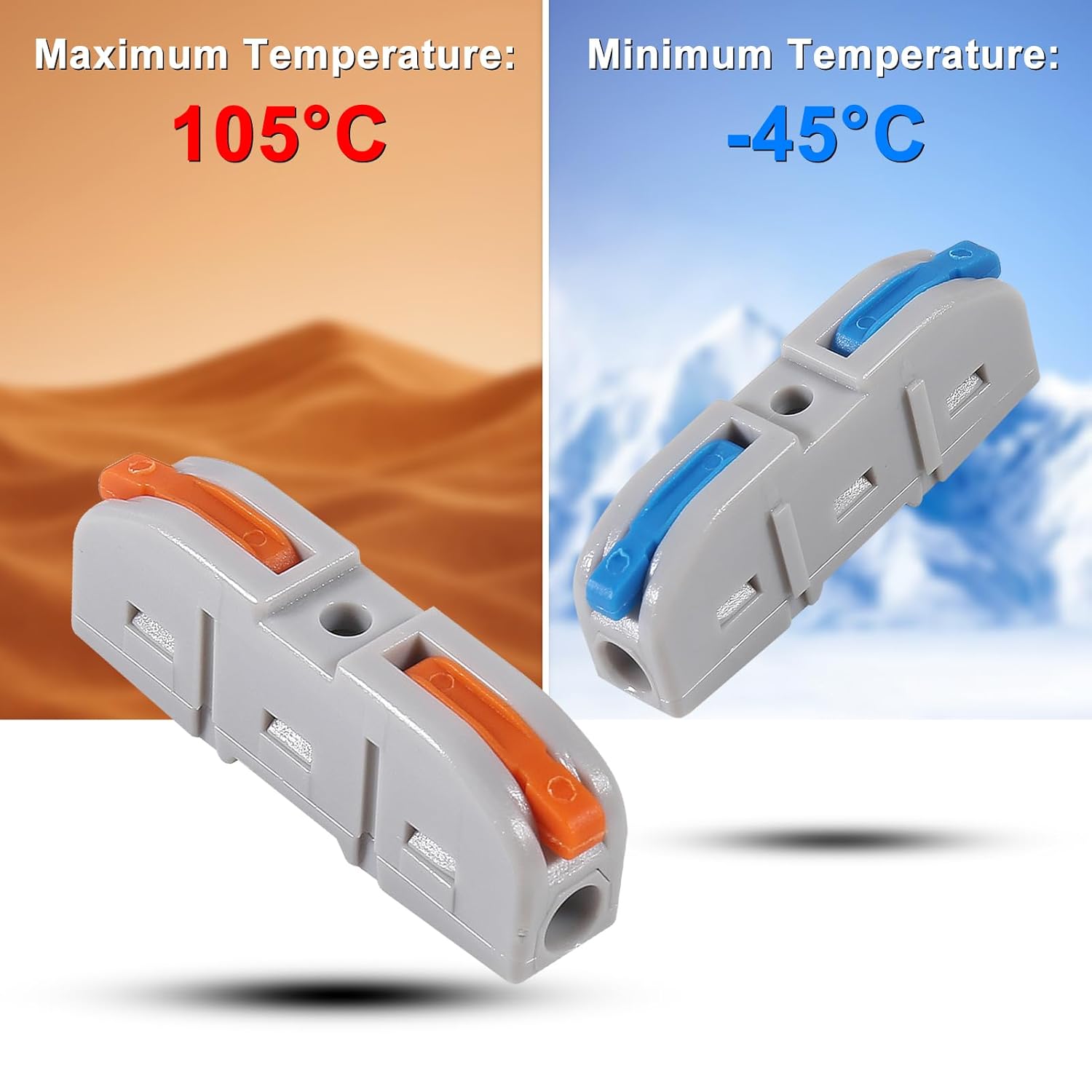 70pcs Lever Wire Connectors Quick Connect Electrical Splicing Kit for Compact Inline Terminals - 28-12 AWG, 1 in 1 Out