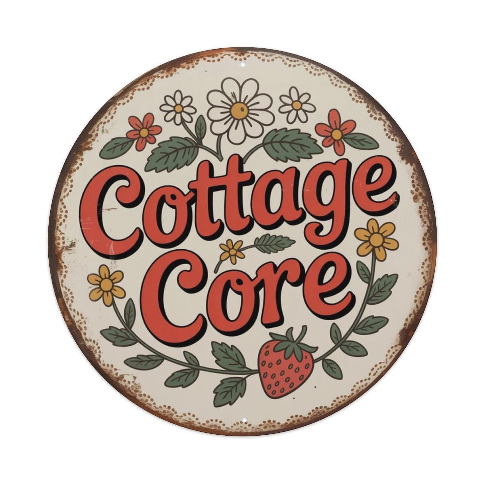 Cottage Core Floral Metal Tin Sign Plaque