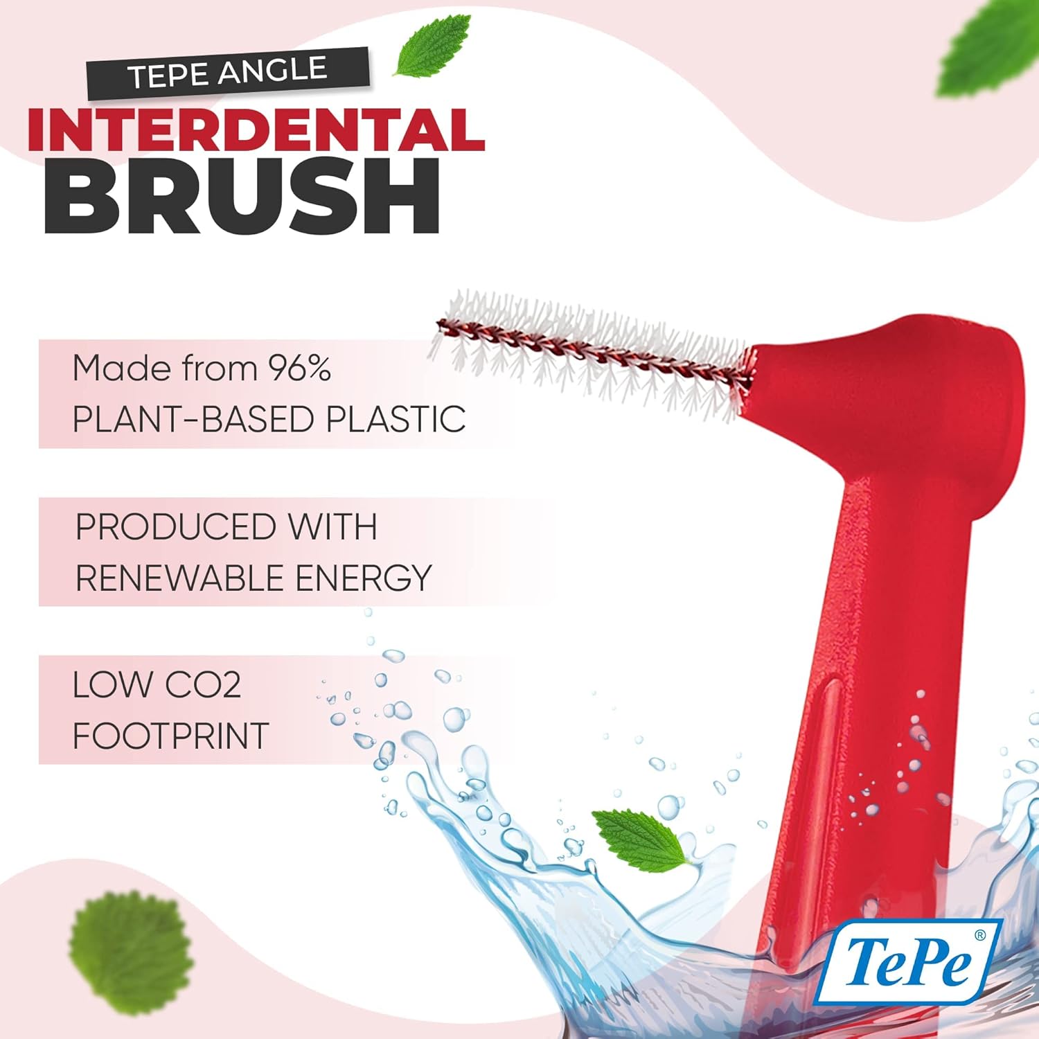 TEPE Angle Interdental Brushes, Dental Brushes for Between Teeth and Gums, Brush Micro Tight Cleaner, Plaque Removal, 0.5 mm, 25 Pk, Red : Beauty & Personal Care