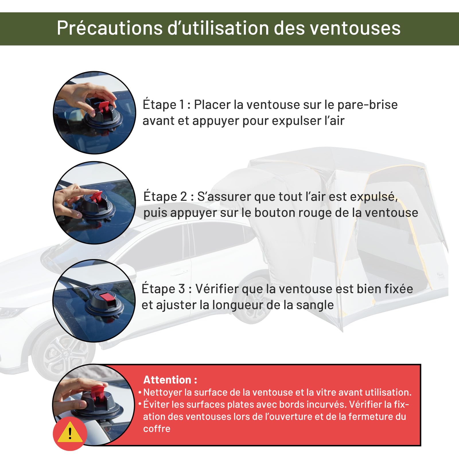 TIMBER RIDGE Tente arrière de voiture pour 4 à 5 personnes, étanche | Tente de camping étanche 2000 mm pour caravane, voyage, famille, 305 x 245 cm