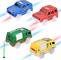 Vista 7 de Unicorn Tracks - Auto de repuesto que brilla en la oscuridad para niños, paquete de 4 con 3 luces LED intermitentes