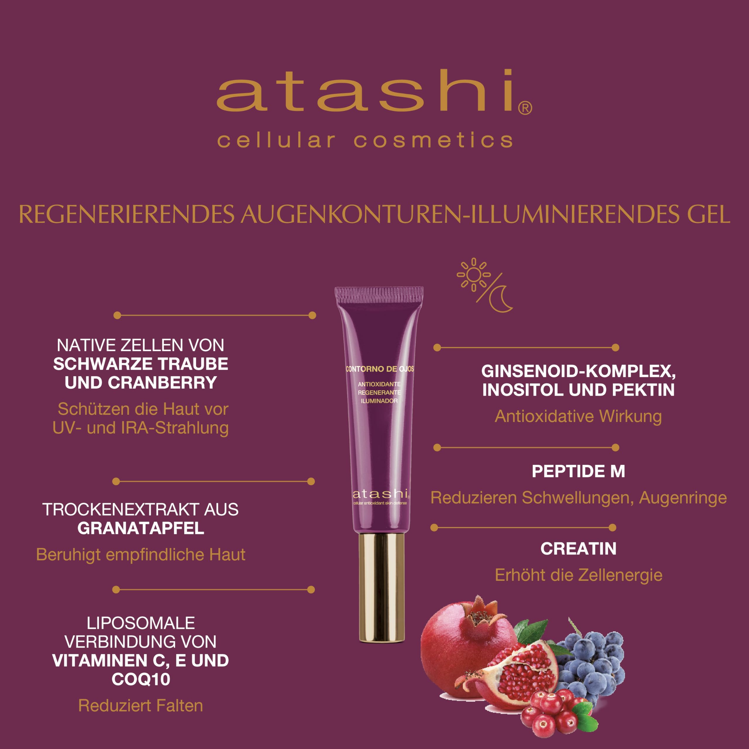 Atashi Regeneratives Antioxidatives Ritual‑Set Feuchtigkeitscreme SPF15 | + Regenerierende Anti‑Aging‑Creme Verlangsamt vorzeitige Hautalterung Mit Vitamin C, E & CoQ10 50 ml + 50 ml