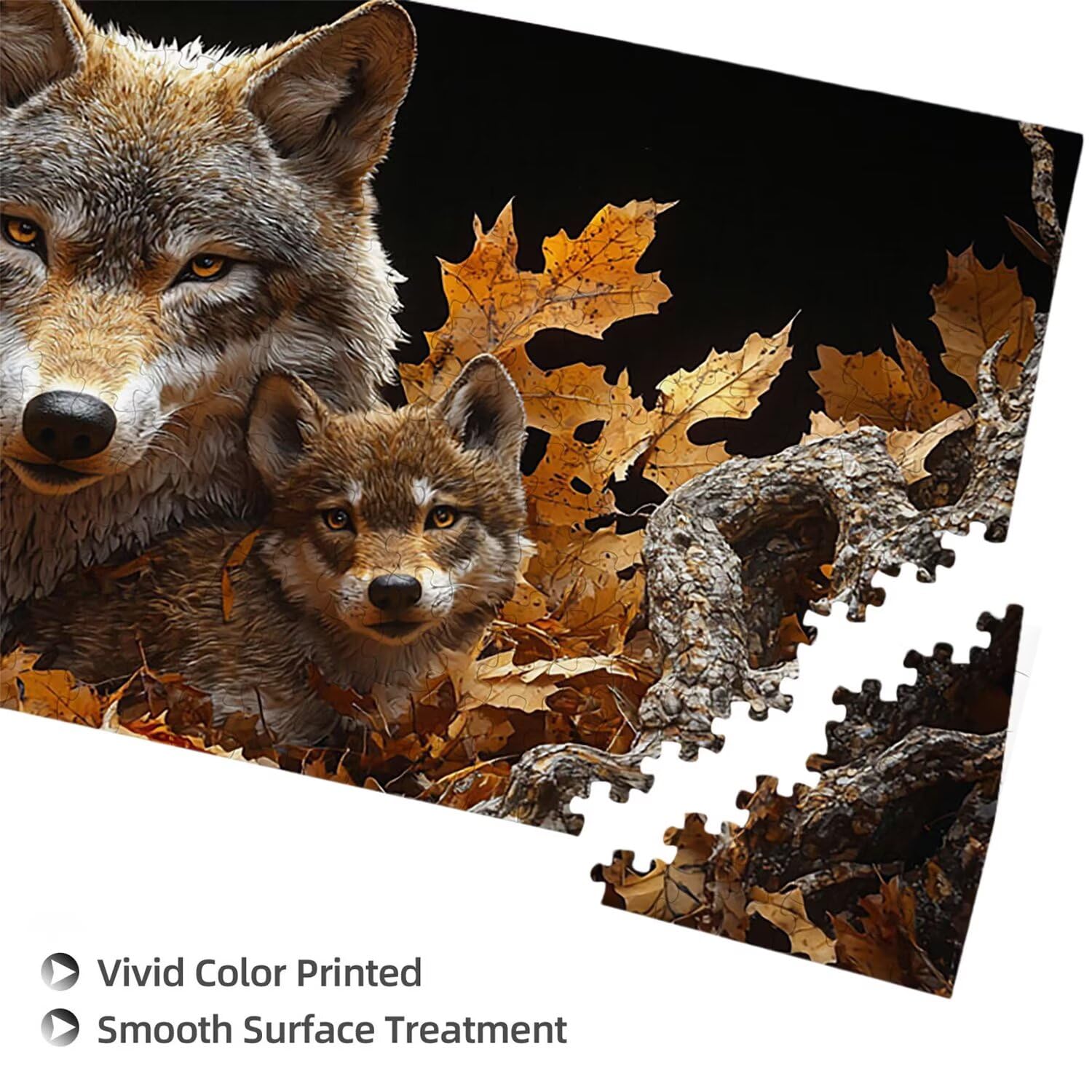 Puzzle dla dorosłych 1100 elementów, puzzle jesienny wilk, dla dorosłych klasyczne puzzle i od 14 lat junior, rodzinna rozrywka domowa puzzle prezent 87x42cm l-629