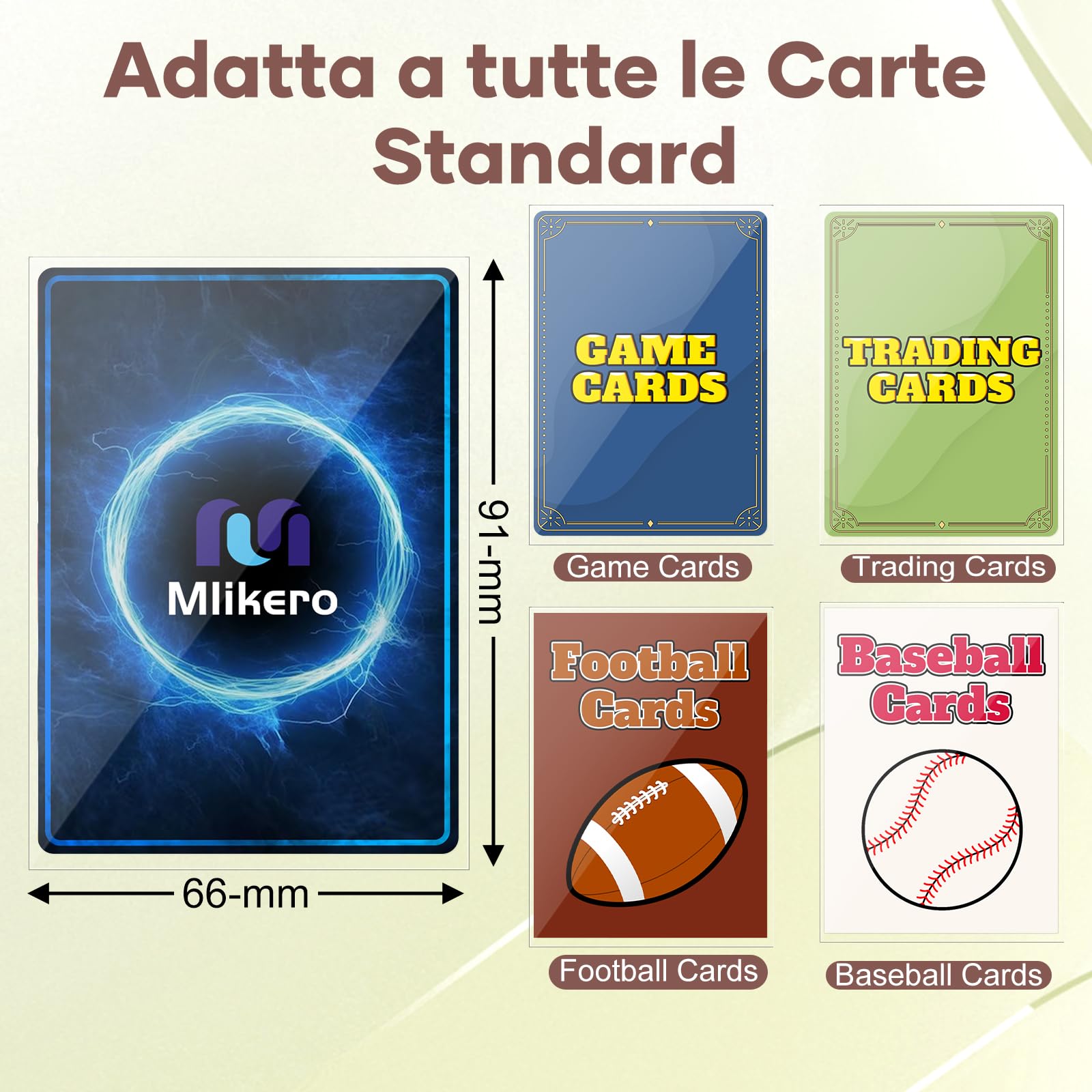 Mlikero 1000 Bustine Protettive, Bustine Carte Proteggi Carte per la Protezione e il Commercio delle Collezioni, 66 x 91 mm
