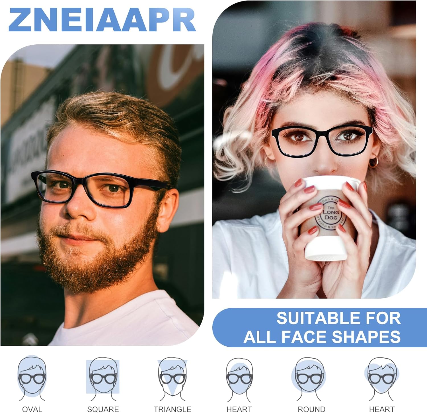 Distance Nearsighted Glasses Men, Square Near Sighted Myopia Eyeglasses, See Far Vision Lightweight Glasses - Image 6