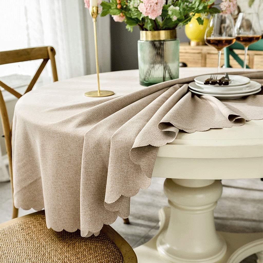 Tovaglia rotonda decorativa lunga 152,4 cm, impermeabile e resistente alle pieghe, in tessuto lavabile