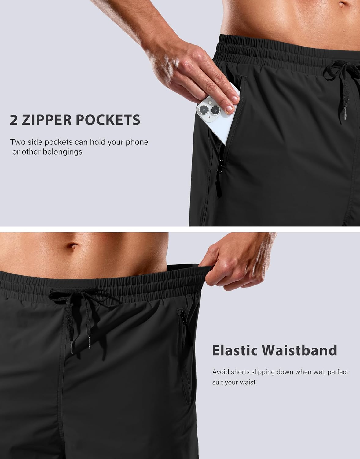 G Gradual Mens Swim Trunks with Compression Liner 7" Quick Dry Board Shorts Swimsuit Bathing Suit for Men with Zipper Pockets - Image 5