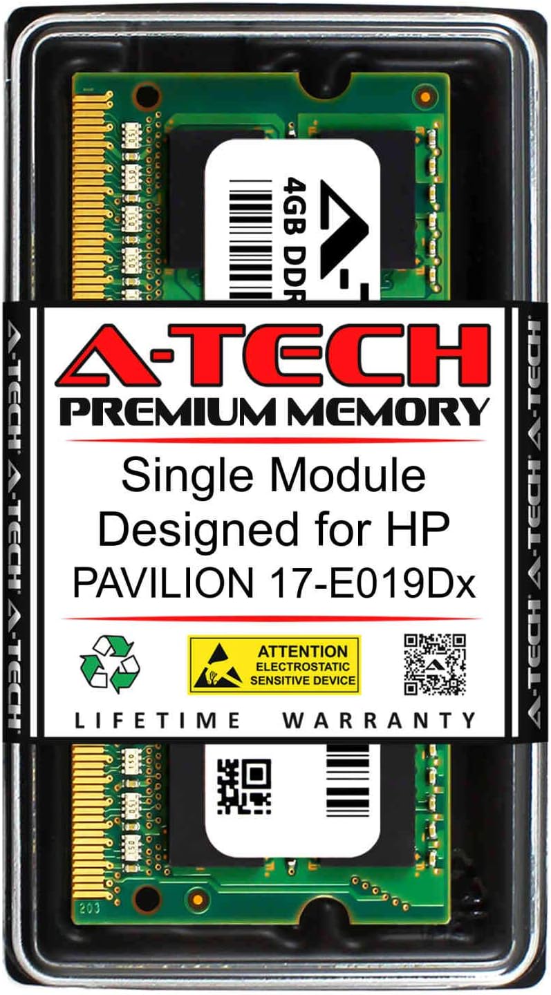 A-Tech 4GB RAM for HP Pavilion 17-E019DX | DDR3 1600MHz SODIMM PC3-12800 204-Pin Non-ECC Memory Upgrade Module