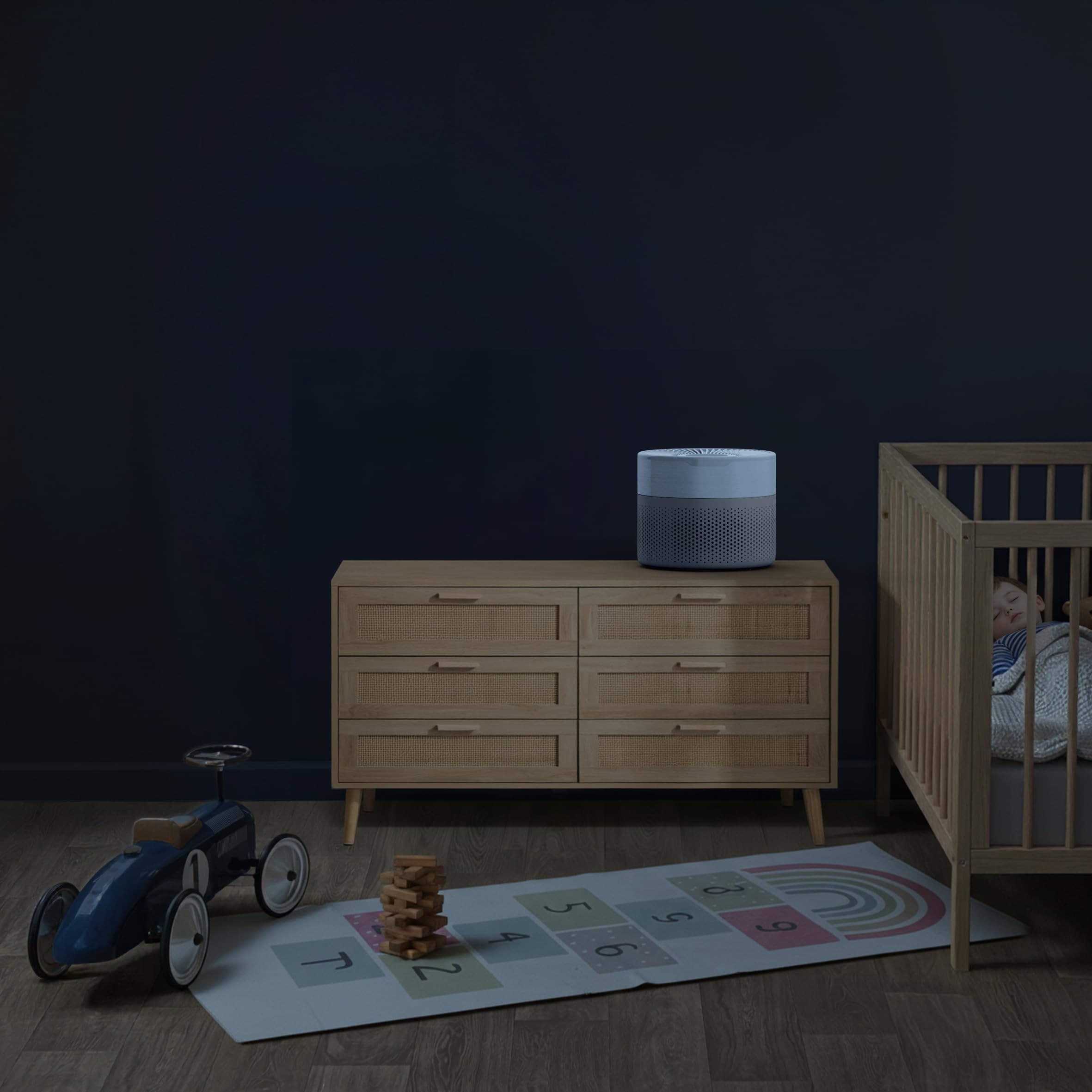 Rowenta Pure Air Mini PU1522F0 Oczyszczacz powietrza, filtr HEPA do 22 m², bardzo cichy, redukujący nieprzyjemne zapachy, silnik Effitech, niebieski/szary | Bardzo cichy, redukuje nieprzyjemne zapachy, antracyt, proste i intuicyjne sterowanie, Kolor: Nieb