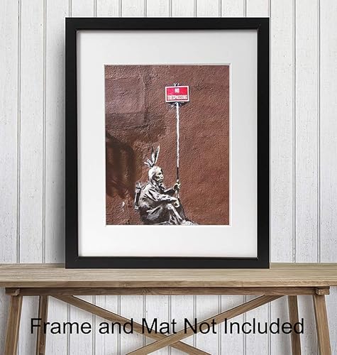 Miniatura 2 de Cartel de No Trespassing - Póster artístico de pared de Banksy - Impresión mural de arte urbano urbano de 8 x 10 pulgadas, decoración de habitación