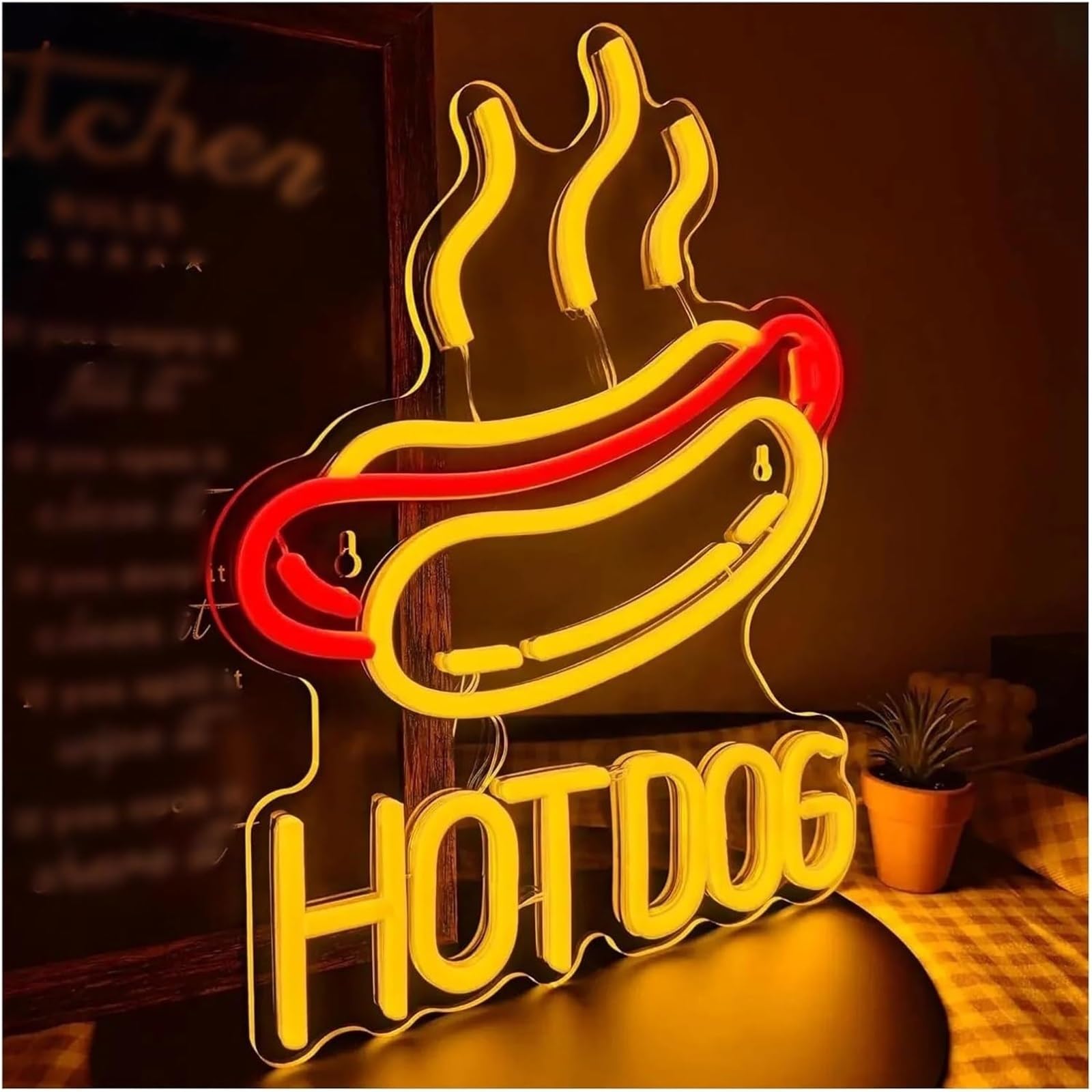 Aextroi neon Lights Sign Hot Dog for neon Lights Wall Decorations LED are Used Fast Restaurant