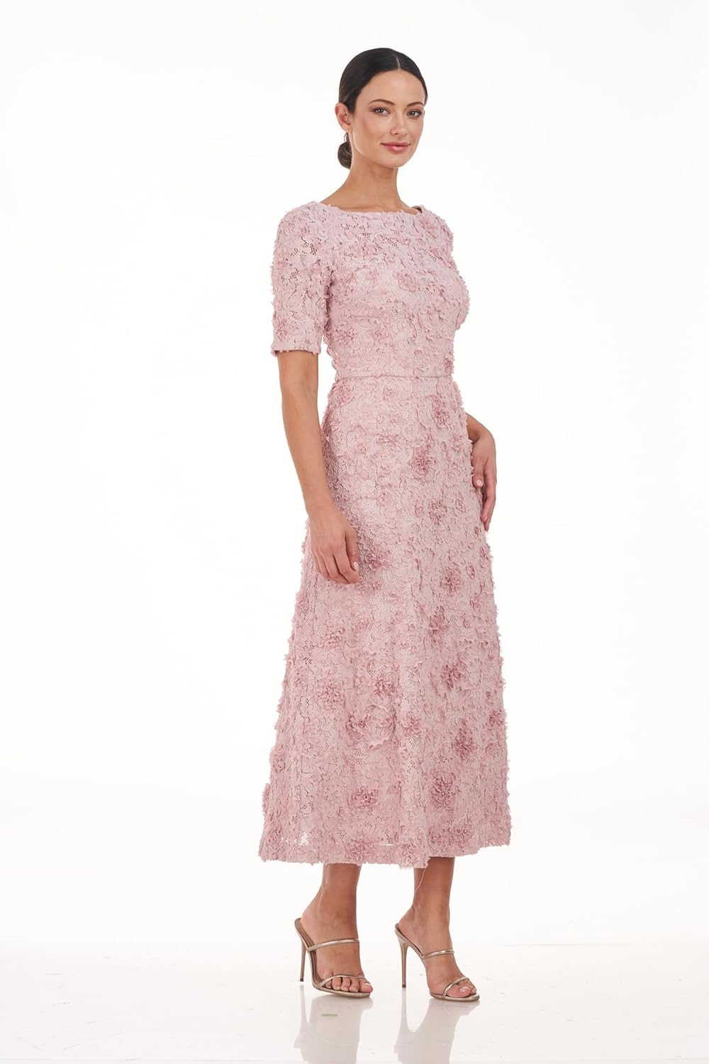 JS Collections Womens Jenni Lace Tea Length DressCocktail Dress - Image 3