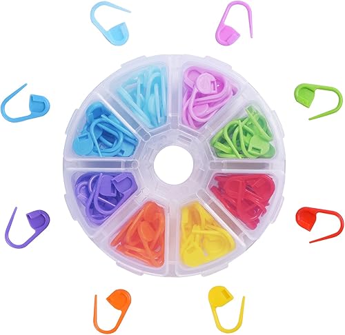 Miniatura 7 de Alfileres marcadores para asegurar el punto, de Outos, 104 piezas para marcar las puntadas del tejido, para crochet, alfileres con gancho, múltiples