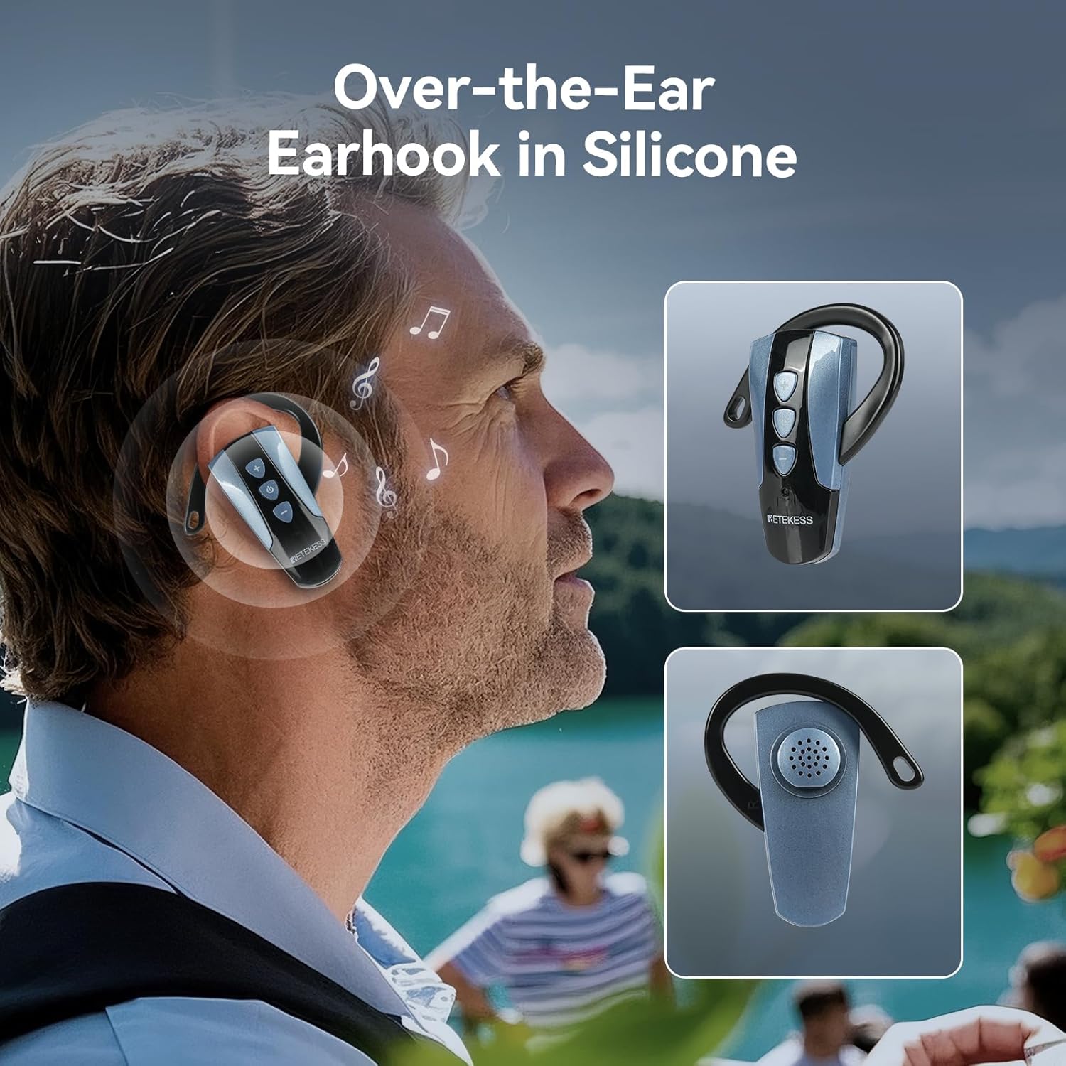 Retekess TT106S Ear-Hook Mini Receiver, Tour Guide Headsets, Long Battery Life, Automatic Shutdown, Lightweight Tour Guide System for Interpretation, Training, Court (5 Receivers)