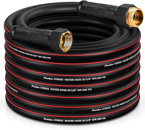 Miniatura 9 de Manguera de jardín corta de 10 pies x 5/8 pulgadas, no expandible, resistente, flexible, de alta calidad, sin torceduras, a prueba de fugas, Negro