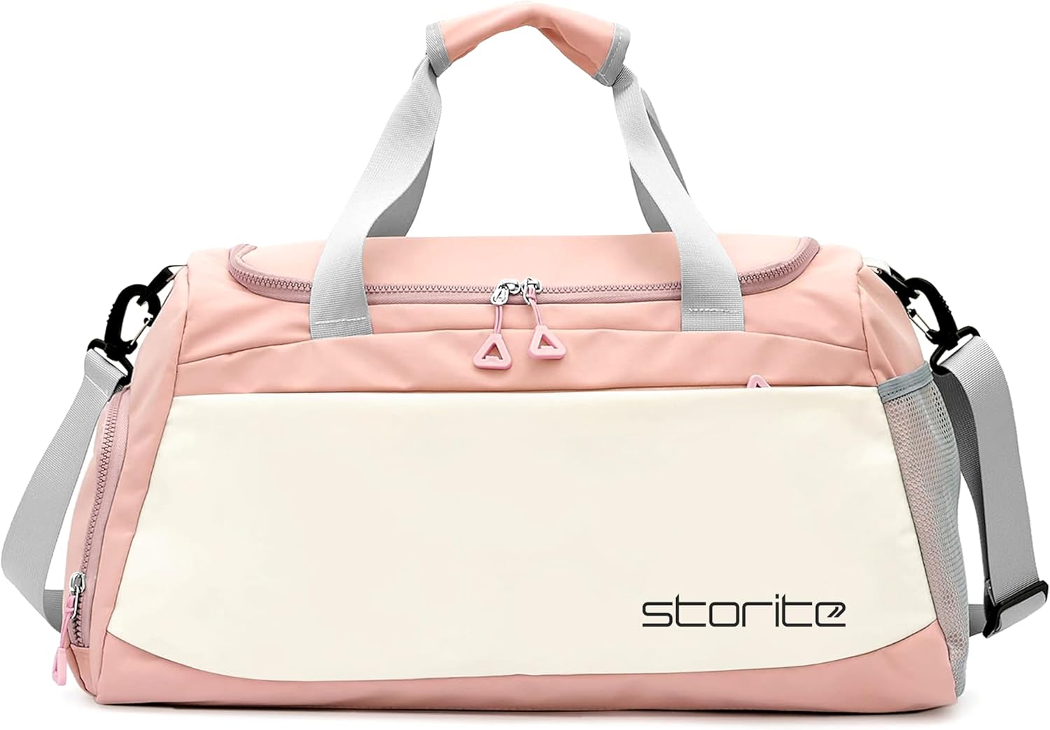 Storite Nylon 51 cms Imported Travel Duffle Bag Multi- Pocket Sports Shoulder Bag for Women with Wet Pocket & Shoe Compartment Weekender Overnight Travel Luggage Bag, Pink, Travel bag