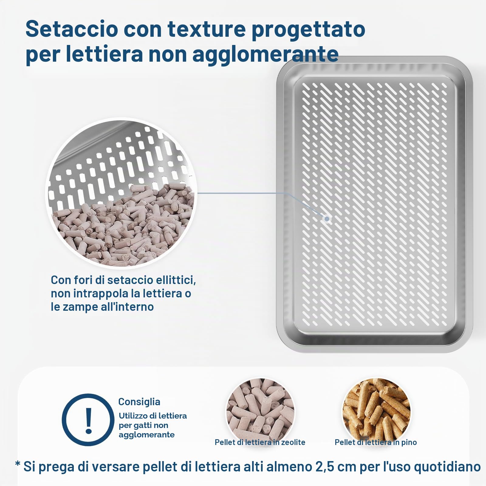 Cassetta XL per lettiera, chiusa, in acciaio inox, da 60,6 x 40,6 x 30,5 cm con coperchio, per lettiere in pellet di pino, lati alti per gatti grandi, anti-perdite, facile da pulire, meno dispersione