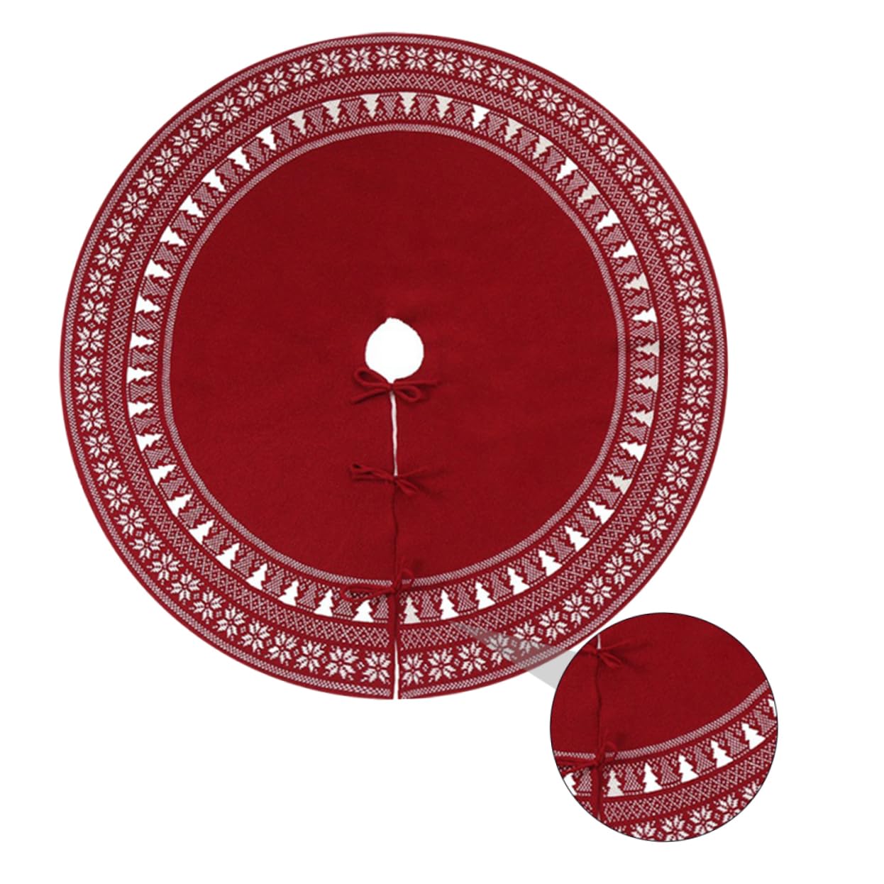 PRETYZOOM 5 STK Gestrickter Weihnachtsbaumrock Weihnachtsdekorationen Christbaumschmuck weihnachtsbaumschürze Christbaum Teppich Weihnachtsszenendekoration Baumbodenabdeckung rot