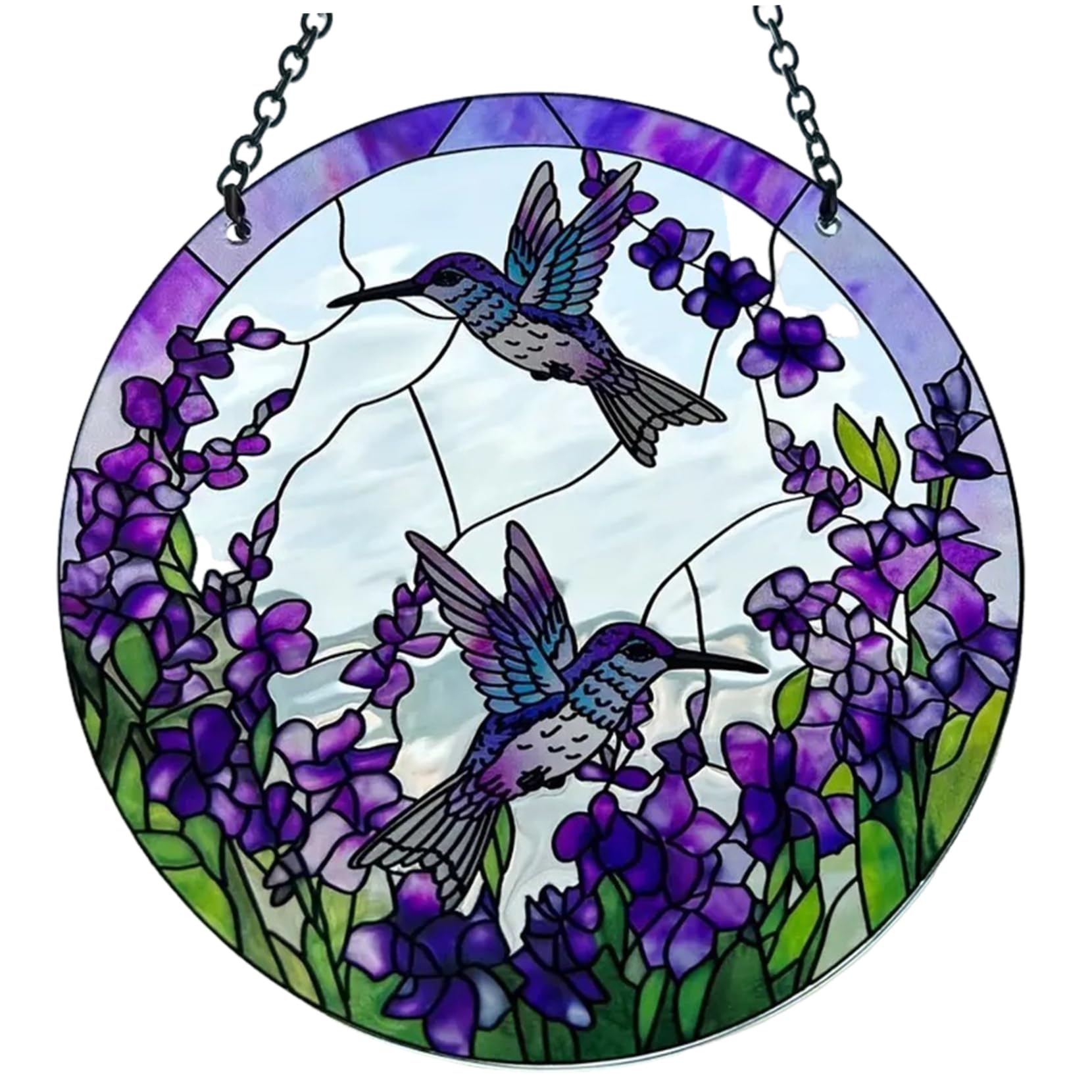 Handgefertigter Kolibri-Sonnenfänger Aus Buntglas – Wasserdicht, Mit Saugnapf-Haken, Für Fenster & Garten-Deko