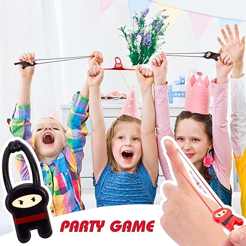 Miniatura 10 de Shindel 40 piezas de ninjas voladores elásticos, juguetes ninja elásticos para niños y niñas, juguetes divertidos para los dedos, gran regalo de