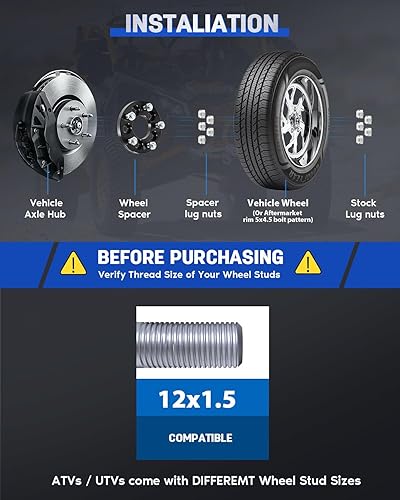 Miniatura 4 de ECCPP Dos pares de adaptadores de rueda de 5 x 100 a 5 x 114.3 pulgadas, centrados en lengüetas, 5 lengüetas, orificio de cubo de 12 x 1.5 de 2.642