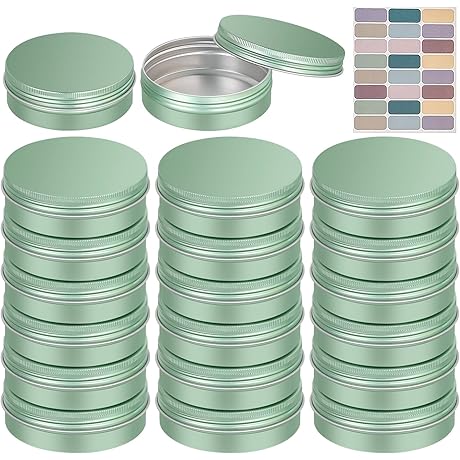 24 Pack 4 oz Aluminum Tins with Lids for Salve, Cosmetics, Lip Balm, and Candles