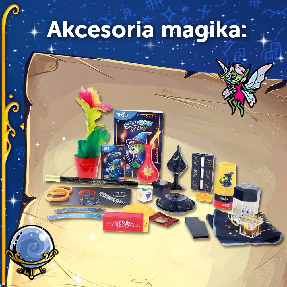 Trefl - Magiczne Sztuczki, Spy Guy, Mega Skarbiec Magika | Dla Dzieci 6+, Zestaw Iluzjonisty, Rekwizyty do Sztuczek, Magia, Wysoka Jakość, Rodzina Treflików, Kreatywna Zabawa