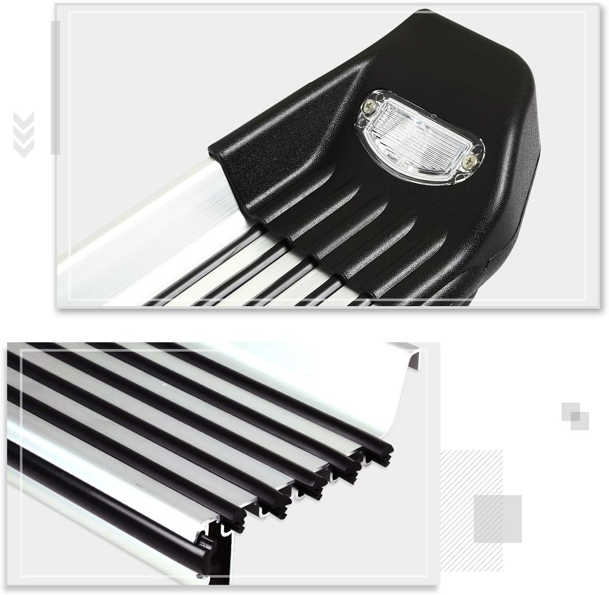 (2Pcs) 5.25 Inch Aluminum Lighted Running Boards/Side Steps/Nerf Bars Compatible with Honda Pilot 09-15