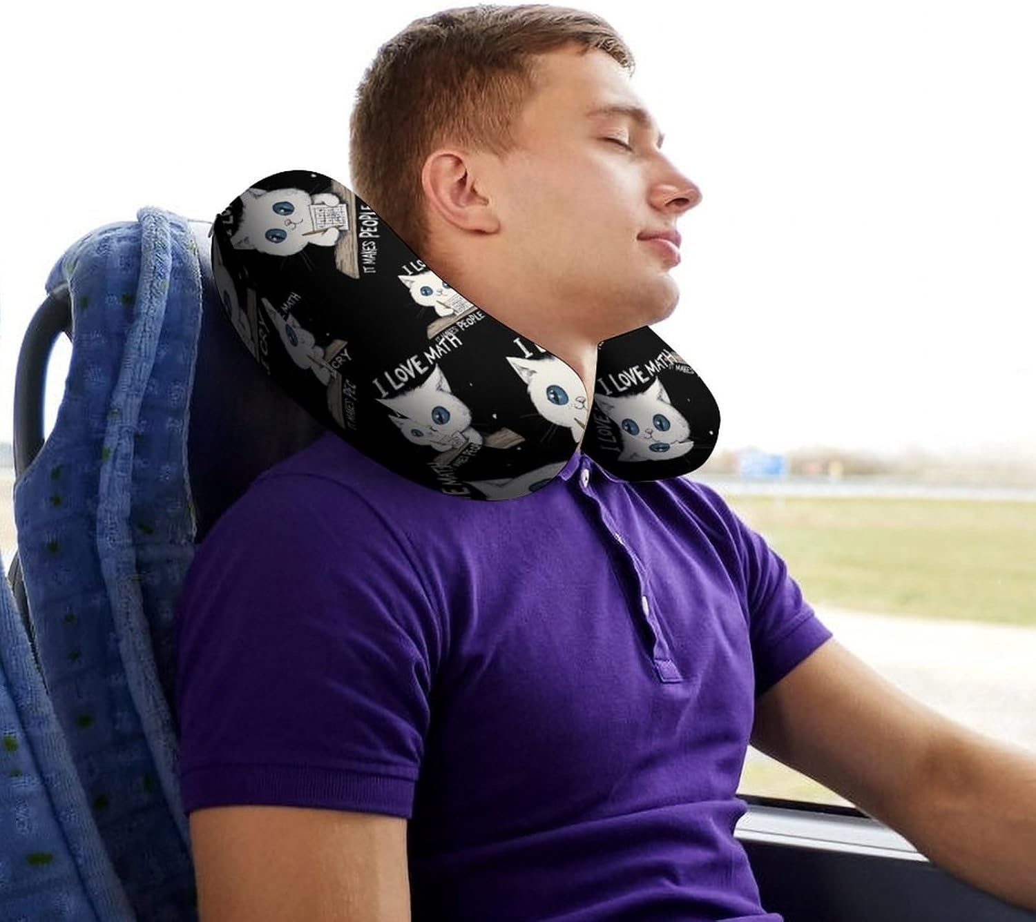 Cats Love Math Memory Foam Pillows U Shaped Travel Neck Pillow