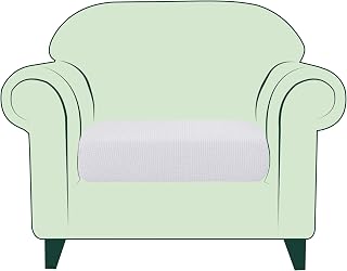 CHUN YI Jacquard Housse de Coussin de Siège Protecteur de siège Couvre Siège Extensible, Revêtement de Canapé (1 Place, Blanc-1)