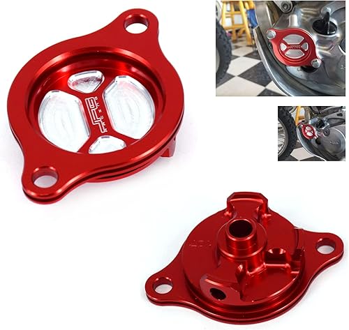 Miniatura 9 de JFG RACING Tapa de filtro de aceite para motocicleta para CRF250R 2004-2009, CRF250X 2004-2017 Dirt Bike, rojo