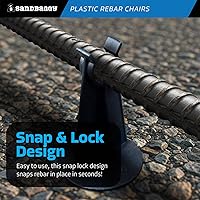 Vista 5 de Sandbaggy Silla de plástico con barras de refuerzo, se adapta a barras de refuerzo #3 a #5, construcción resistente, elección preferida