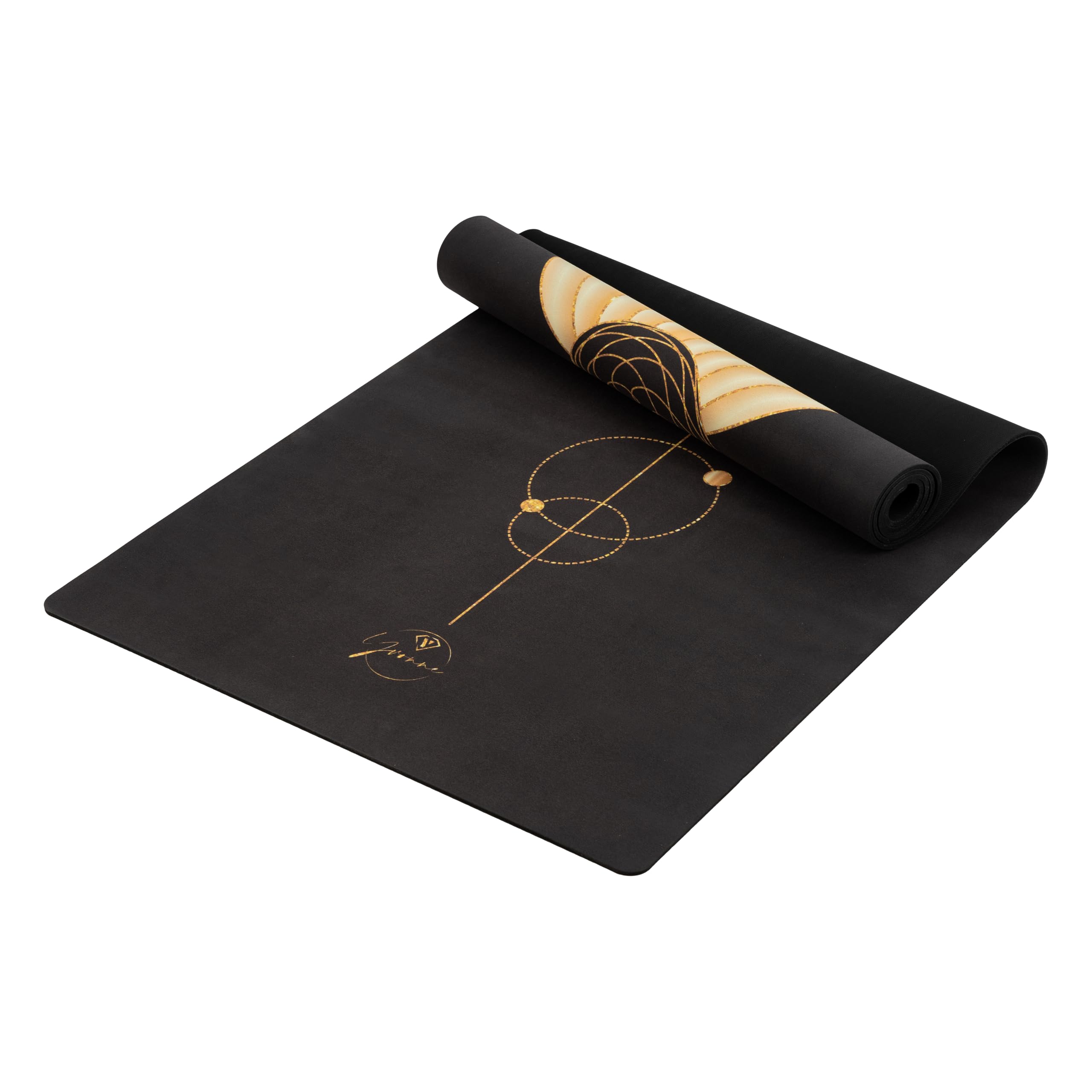 Yvonne Noir Bloom Yoga Mat – 4mm (1/6”) Thick, Ultra Grip, Non-Slip, Durable & Eco-Friendly Natural Rubber, Free Carrying Strap