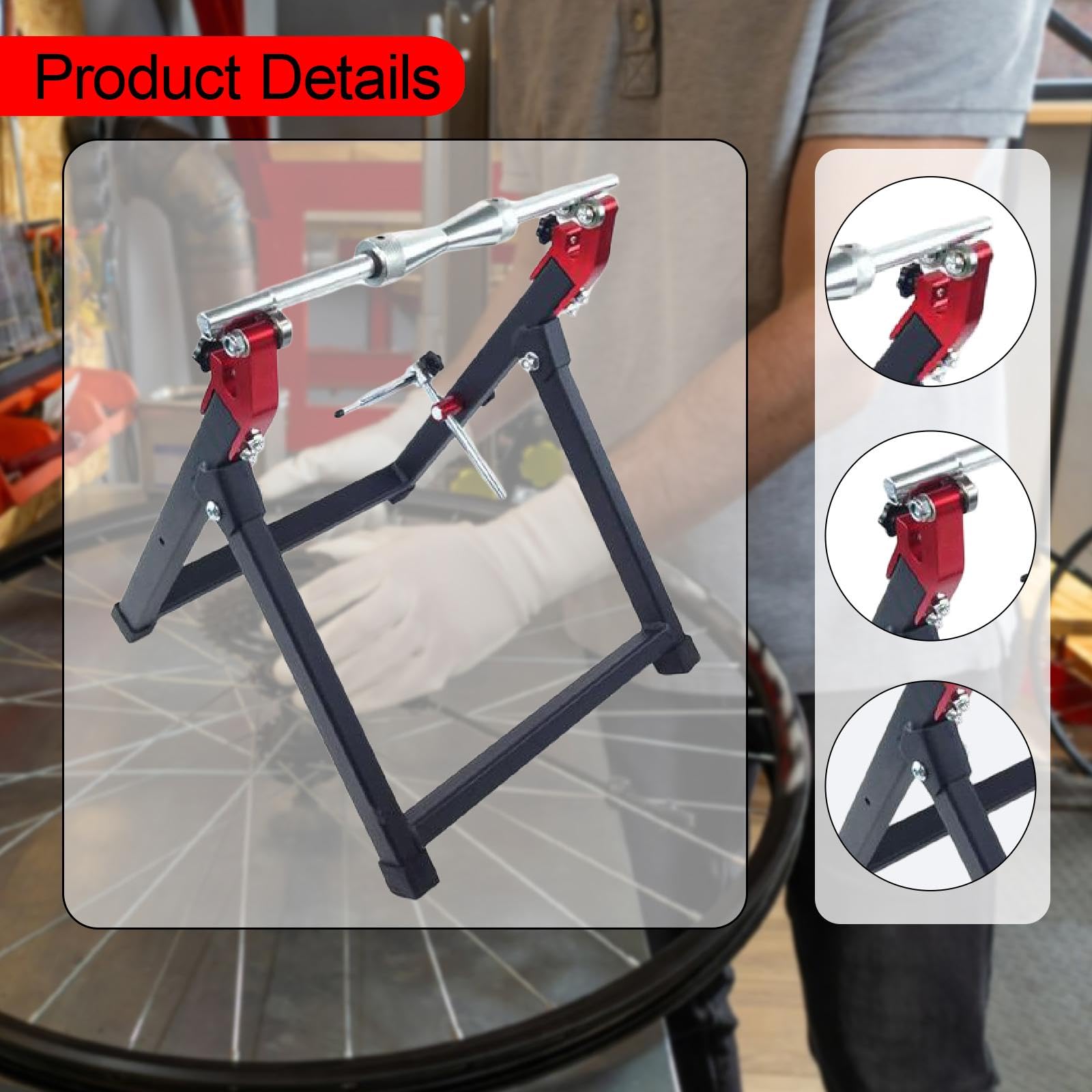 Equilibradora de Ruedas de Motocicleta Portátil con Fácil Instalación, Rojo
