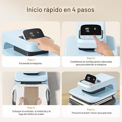 Miniatura 8 de HTVRONT Auto Heat Press 2 - Máquina de prensa de calor para camisetas con presión ajustable y mayor altura de calentamiento, se calienta rápido y