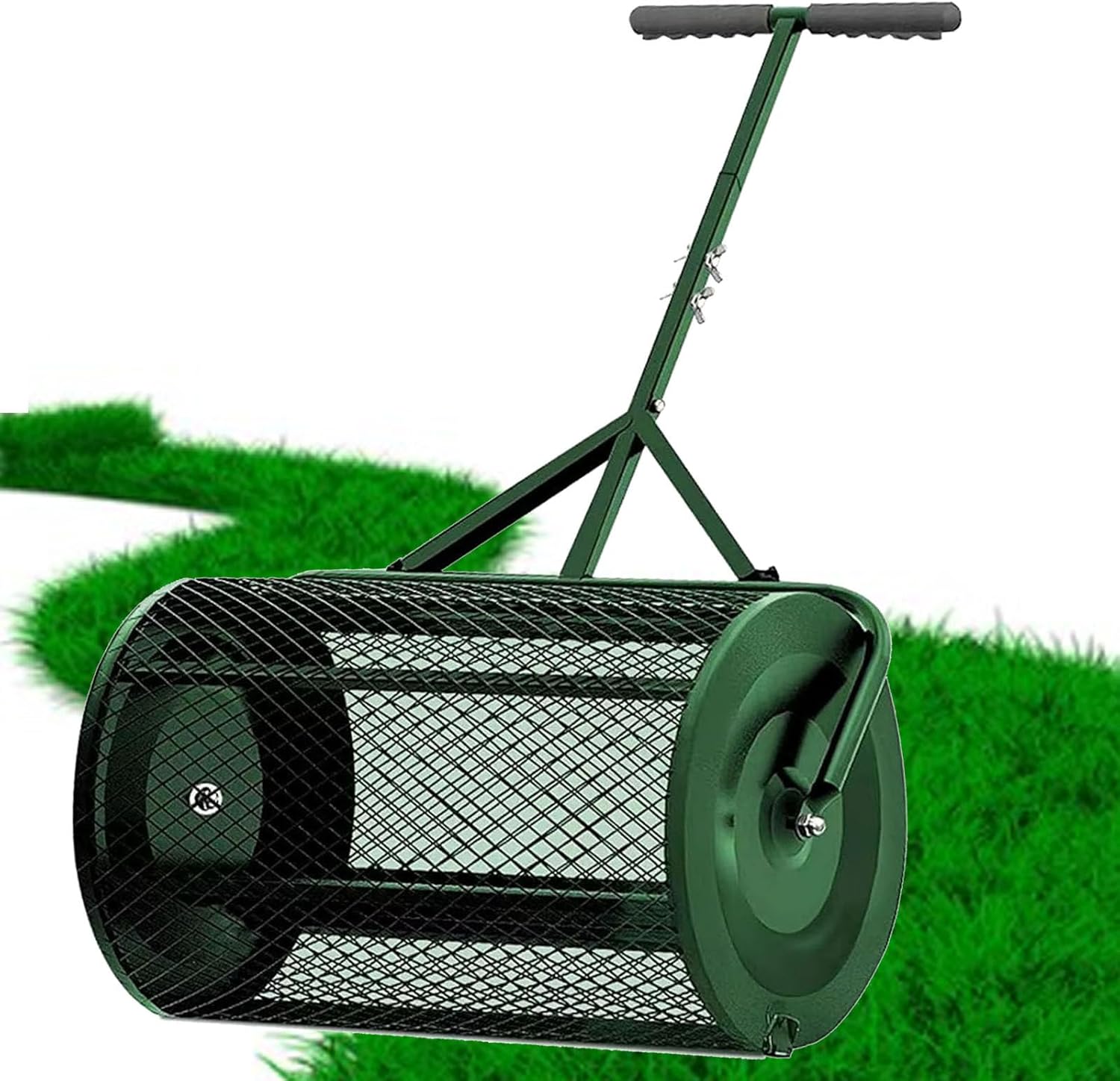 Garden Peat Moss Roller,Compost Spreader,for Lawn Peat Moss Spreader to Cover Garden Top Soil,Fertilizer Peat Moss Spreader,Green-40 * 60cm