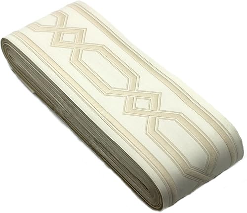 16 yardas de longitud 3.93 pulgadas de ancho color crema jacquard ribete de cinta jacquard para tus cortinas, cortinas de cinta, tela de tapicería