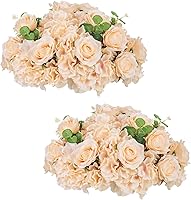 Vista 12 de Bolas de flores de rosas rojas para centros de mesa: 6 piezas de centros de mesa de flores de diámetro de 11.8 pulgadas para mesas en decoración