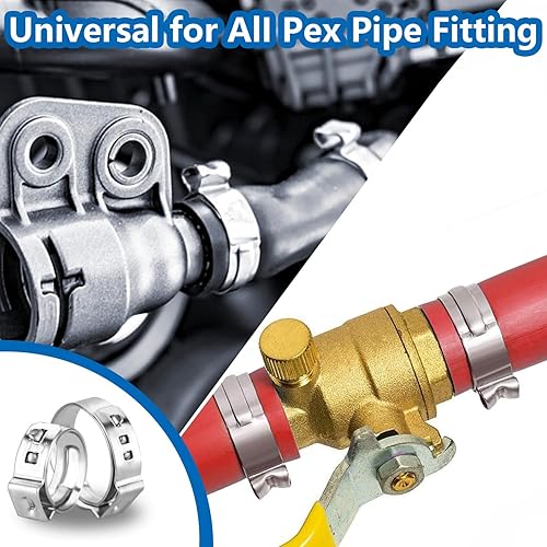 Miniatura 5 de Abrazaderas de manguera de oreja única de acero inoxidable 304 de 8 tamaños de 0.236-0.925 in, kit surtido de abrazaderas de manguera de crimpado,