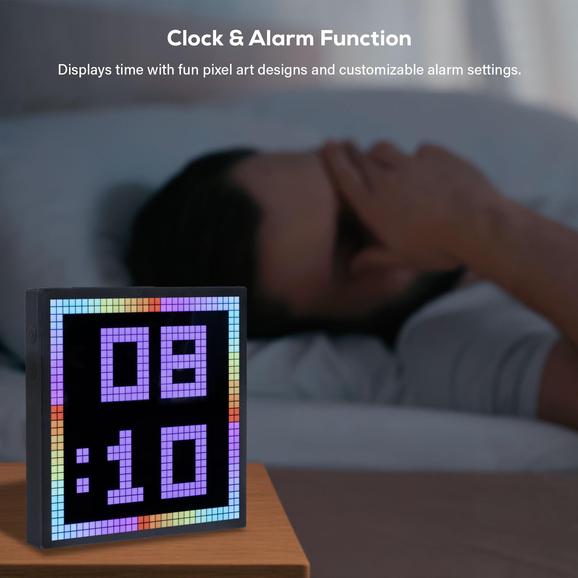 Tech Solutions Smart Bluetooth Pixel Frame - 32x32 programmierbares RGB-LED-Display für Kunst, Animationen, Digitaluhr, DIY-Dekor und Gaming-Zubehör