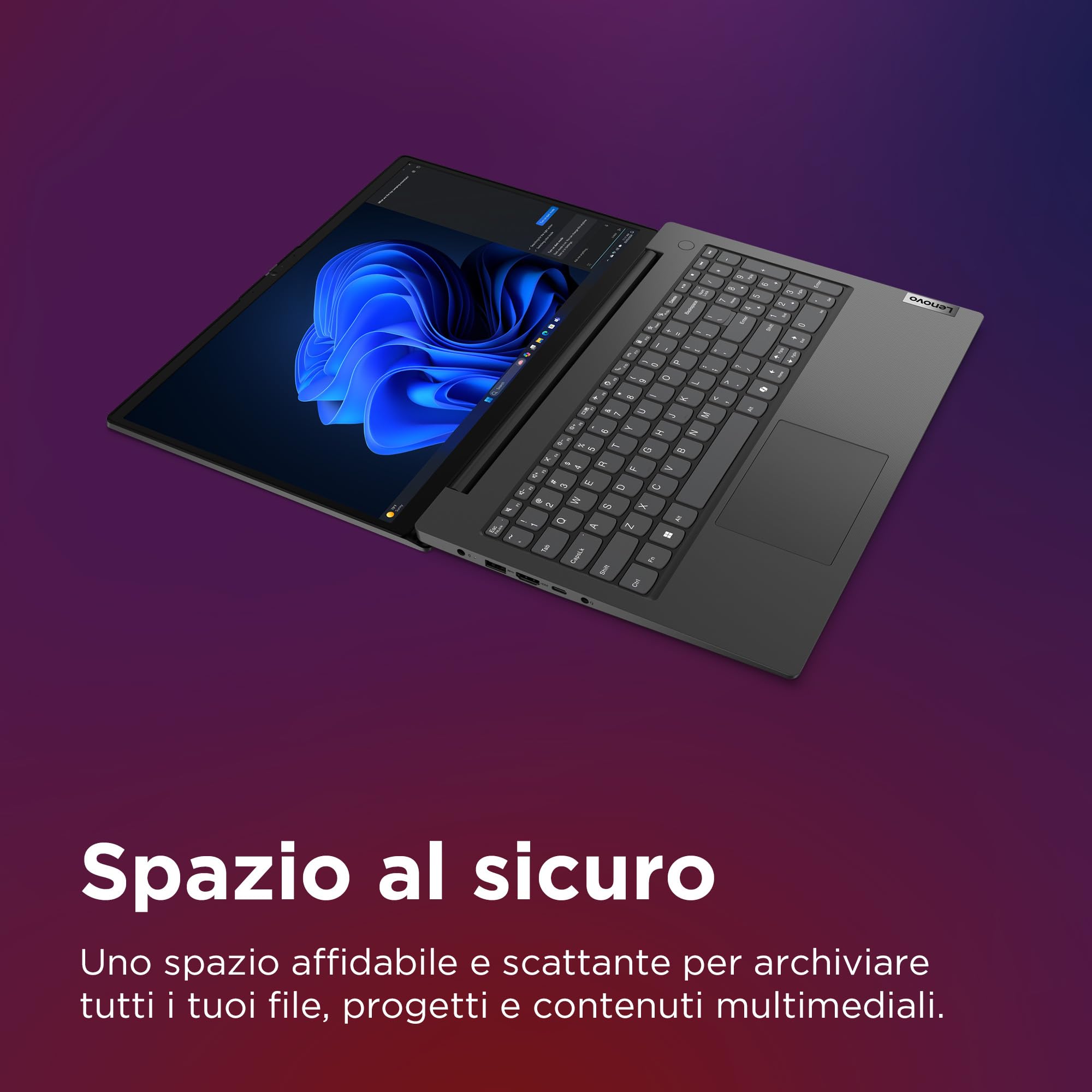 Lenovo V15 G5 IRL, Laptop professionale 15.6" Full HD con processori Intel Core 7, memoria RAM DDR5 16GB e archiviazione SSD Rapida 512GB, Windows 11 Pro – Nero