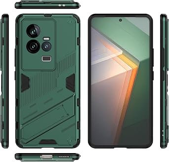 Case Compatible with Vivo iQOO 11 Pro,Compatible with Vivo iQOO 11 Pro 5G V2254A Kickstand 2 in 1 [PC+TPU] Anti-Drop Cover Green