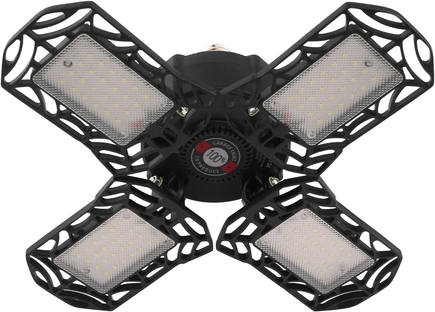 LED Garage Lights - 12000LM Garage Lights Ceiling LED, 120W 6000K Four-Leaf Deformable LED Garage Lighting Fixture with Adjustable Multi-Position Panels, Best for Garage, Workshop